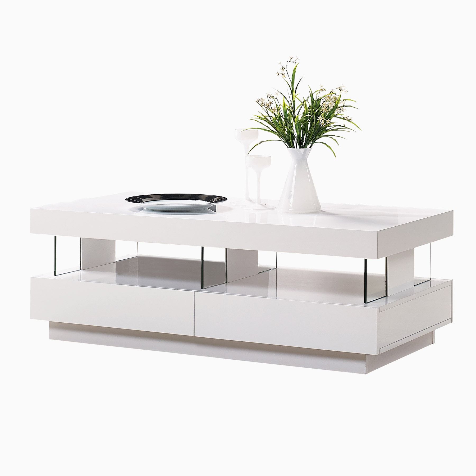 White And Grey Coffee Table With Storage – This Beautiful Coffee Table In Coffee Tables With Drawers And Led Lights (Photo 11 of 15)