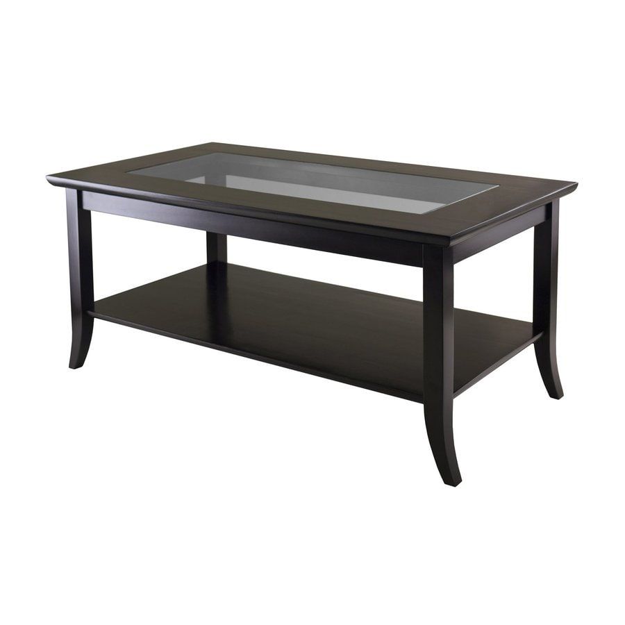 Winsome Wood Genoa Tempered Glass Coffee Table At Lowes With Wood Tempered Glass Top Coffee Tables (View 8 of 15)
