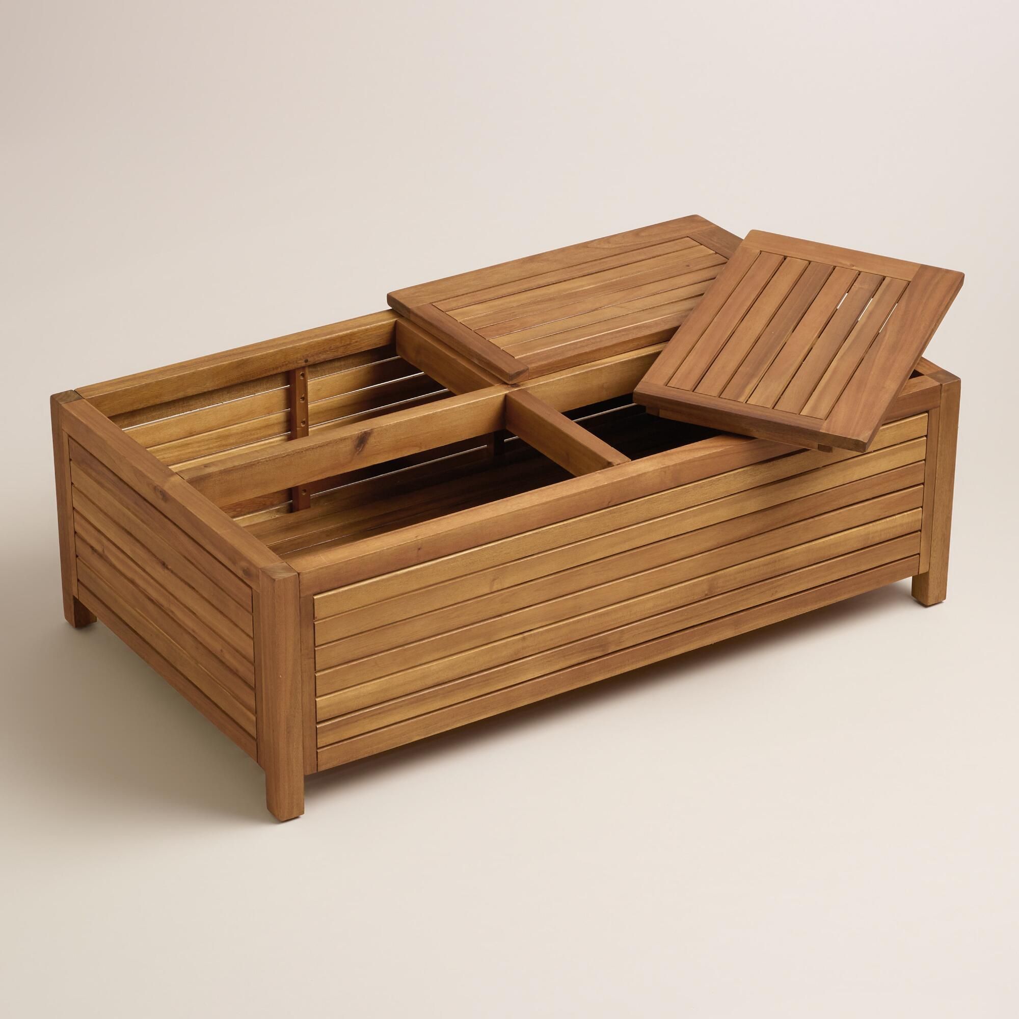 Wood Praiano Outdoor Storage Coffee Table From @worldmarket – A Great With Regard To Outdoor Coffee Tables With Storage (View 13 of 15)