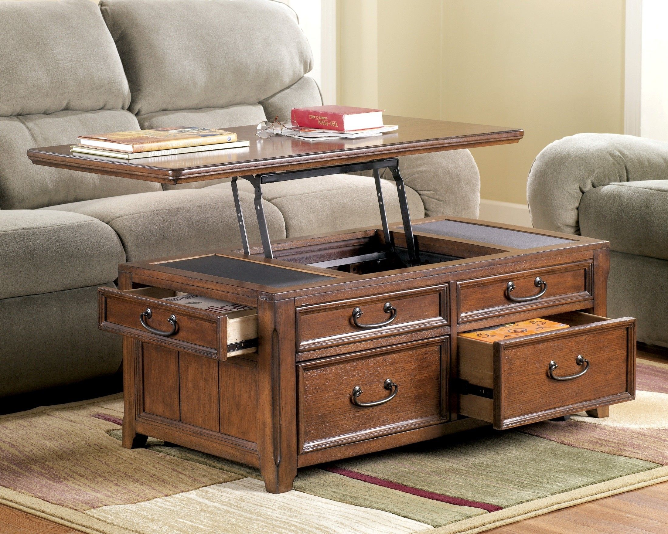 Woodboro Rectangular Lift Top Cocktail Table From Ashley (t478 20 For Lift Top Coffee Tables (View 15 of 15)