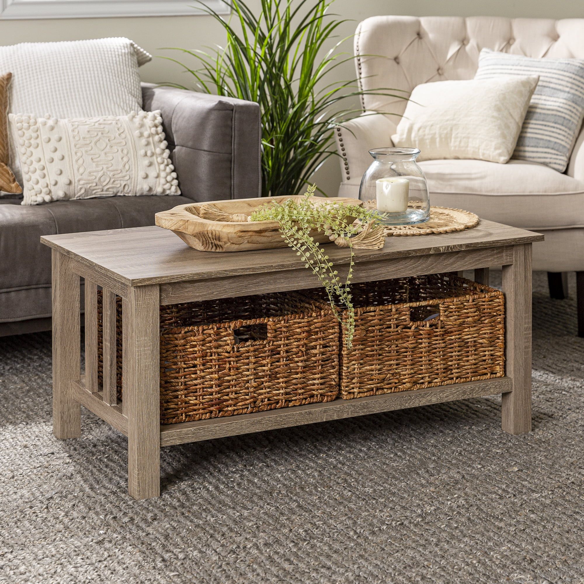 Woven Paths Traditional Storage Coffee Table W/ Bins $110 At Walmart Inside Woven Paths Coffee Tables (View 13 of 15)