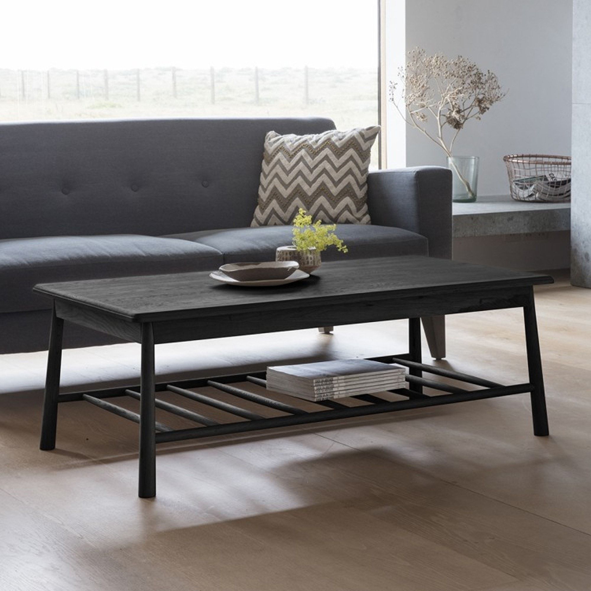 Wycombe Rectangle Coffee Table Black | Black Wooden Coffee Tables With Rectangle Coffee Tables (Photo 5 of 15)