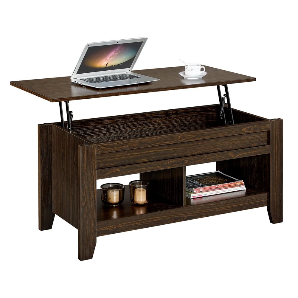 Yaheetech Lift Top Coffee Table W/hidden Storage Compartment Open Shelf Within Lift Top Coffee Tables With Shelves (Photo 14 of 15)