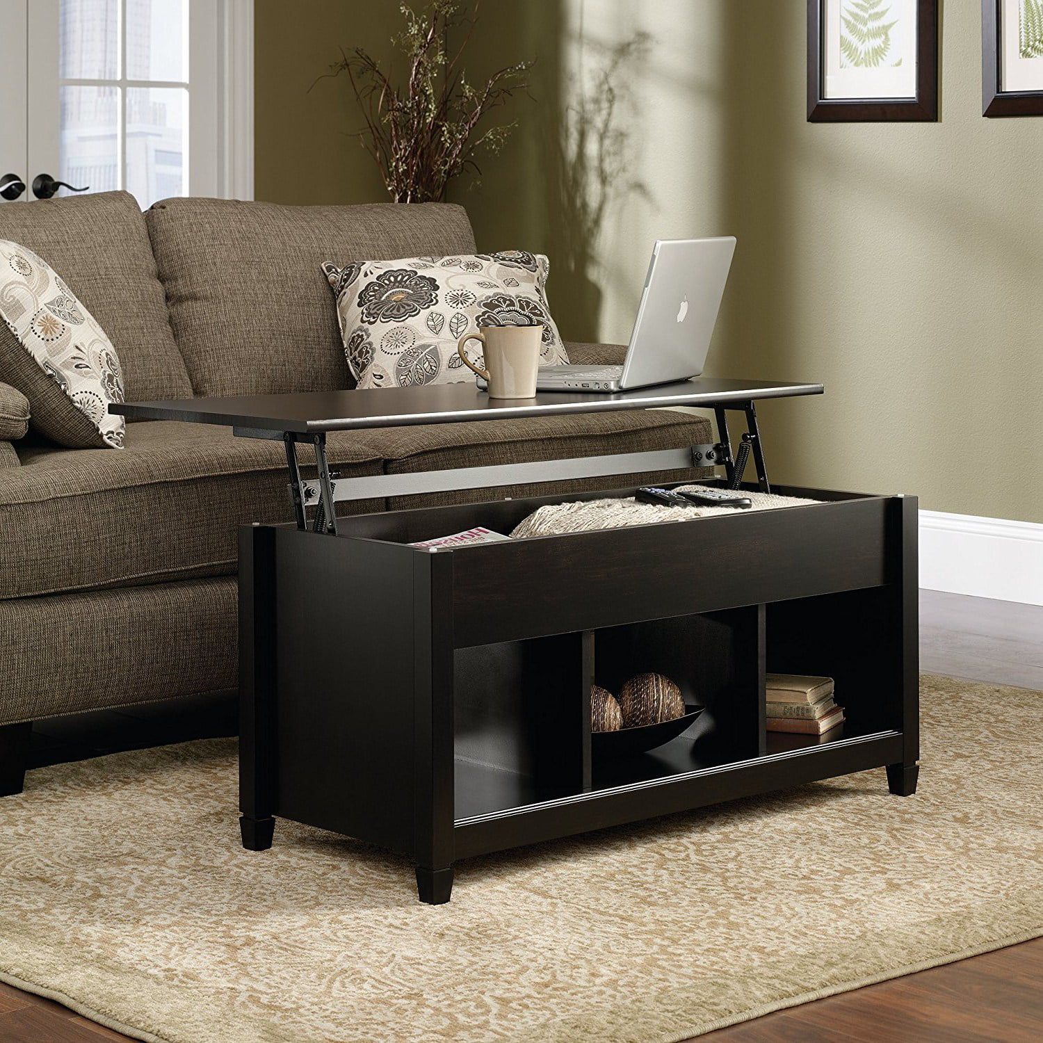 Zimtown Lift Up Top Coffee Table With Hidden Compartment End Rectangle Inside Coffee Tables With Storage (Photo 11 of 15)
