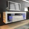 Hannu Tv Media Unit White Stands (Photo 2 of 15)