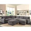 Riley Retro Mid-Century Modern Fabric Upholstered Left Facing Chaise Sectional Sofas (Photo 1 of 15)