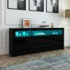 Ktaxon Modern High Gloss Tv Stands With Led Drawer and Shelves (Photo 4 of 15)
