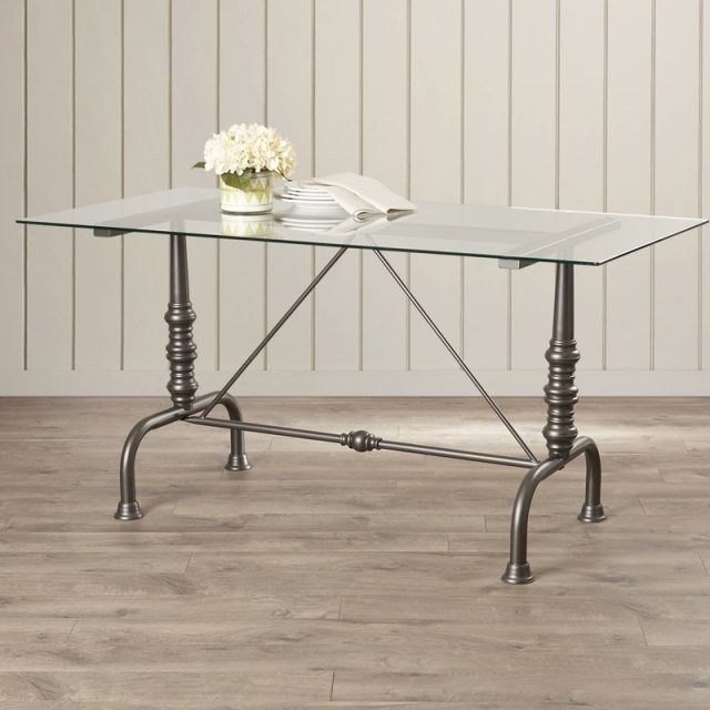 The Best Ina Pewter 60 Inch Counter Tables with Frosted Glass