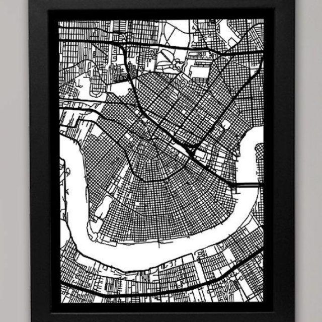  Best 20+ of New Orleans Map Wall Art