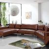 Florence Mid Century Modern Right Sectional Sofas Cognac Tan (Photo 10 of 15)