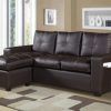 3Pc Faux Leather Sectional Sofas Brown (Photo 2 of 15)