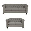 2Pc Polyfiber Sectional Sofas With Nailhead Trims Gray (Photo 15 of 15)