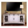 Jaxpety 58" Farmhouse Sliding Barn Door Tv Stands in Rustic Gray (Photo 1 of 15)