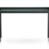 Parsons Clear Glass Top & Dark Steel Base 48X16 Console Tables (Photo 3 of 25)