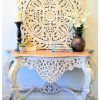 Hand Carved White Wash Console Tables (Photo 14 of 25)