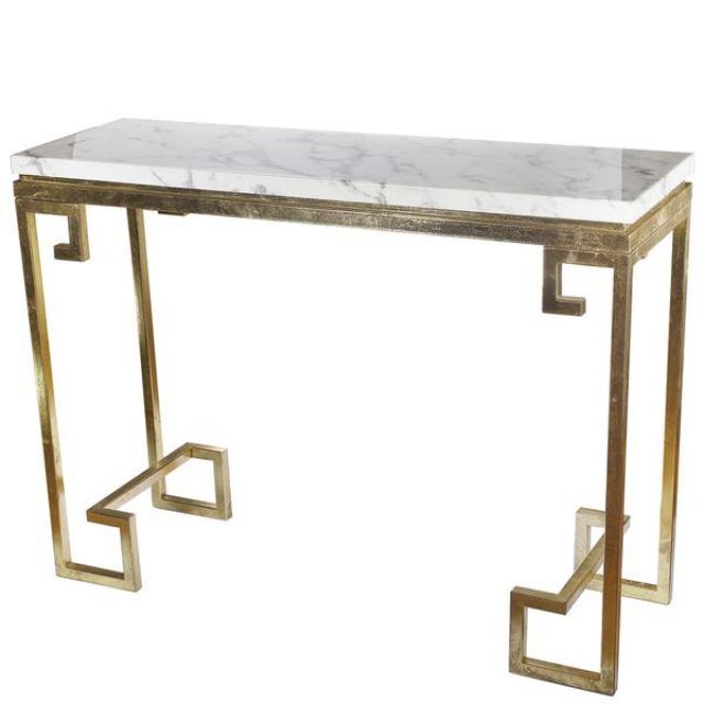 25 Best Parsons White Marble Top & Stainless Steel Base 48x16 Console Tables