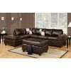 3Pc Faux Leather Sectional Sofas Brown (Photo 8 of 15)
