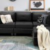 3 Seat L Shaped Sofas in Black (Photo 7 of 15)
