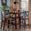 Jaxon 5 Piece Extension Counter Sets With Fabric Stools (Photo 10 of 25)