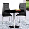 Round Black Glass Dining Tables and 4 Chairs (Photo 16 of 25)