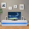 Zimtown Modern Tv Stands High Gloss Media Console Cabinet With Led Shelf and Drawers (Photo 9 of 15)