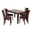 Adan 5 Piece Solid Wood Dining Sets (Set of 5) (Photo 3 of 25)