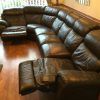 Bonded Leather All in One Sectional Sofas With Ottoman and 2 Pillows Brown (Photo 13 of 15)