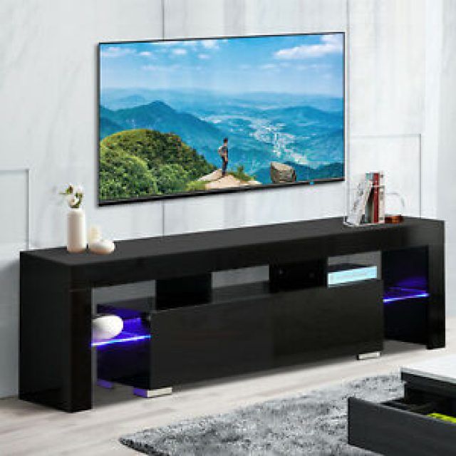 15 Inspirations 47" Tv Stands High Gloss Tv Cabinet with 2 Drawers