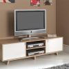 Temahome Dann, Modern Compact Tv Cabinet In White/ Oak Finish regarding Most Popular Contemporary Oak Tv Cabinets (Photo 5445 of 7825)