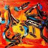 Abstract Musical Notes Piano Jazz Wall Artwork (Photo 14 of 20)