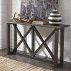 Parsons Clear Glass Top & Elm Base 48X16 Console Tables (Photo 12 of 25)