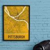 Pittsburgh Map Wall Art (Photo 12 of 20)