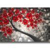 Red Cherry Blossom Wall Art (Photo 3 of 20)