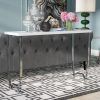 Parsons Travertine Top & Stainless Steel Base 48X16 Console Tables (Photo 10 of 25)