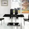Black Glass Dining Tables and 4 Chairs (Photo 18 of 25)