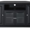 Bay View Corner Tv Stand In Antiqued Black | Bargainmaxx throughout Most Up-to-Date Black Wood Corner Tv Stands (Photo 3825 of 7825)