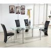 Black Glass Extending Dining Tables 6 Chairs (Photo 5 of 25)