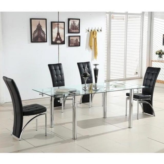 Top 25 of Extendable Glass Dining Tables and 6 Chairs