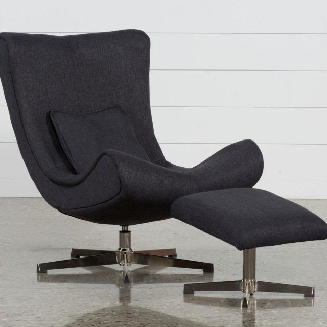 25 The Best Amala Dark Grey Leather Reclining Swivel Chairs