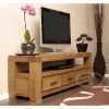 Rustic Oak 3 Beam Tv Stand With 2 Shelves | Simply Rustic Oak for Newest Rustic Oak Tv Stands (Photo 3745 of 7825)