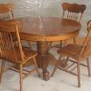Round Oak Dining Tables and Chairs (Photo 3 of 25)
