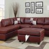 Red Leather Sectional Sofas With Ottoman (Photo 1 of 10)