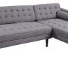 Element Left-Side Chaise Sectional Sofas in Dark Gray Linen and Walnut Legs (Photo 6 of 15)