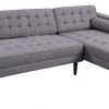 Element Right-Side Chaise Sectional Sofas in Dark Gray Linen and Walnut Legs (Photo 6 of 15)
