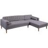 Element Left-Side Chaise Sectional Sofas in Dark Gray Linen and Walnut Legs (Photo 4 of 15)