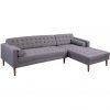 Element Right-Side Chaise Sectional Sofas in Dark Gray Linen and Walnut Legs (Photo 1 of 15)