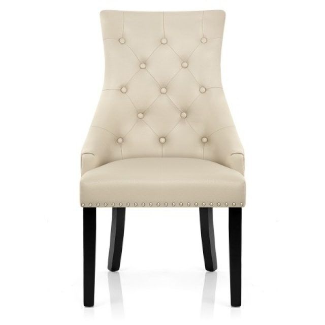 25 Inspirations Cream Leather Dining Chairs