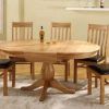 Round Extending Oak Dining Tables and Chairs (Photo 8 of 25)