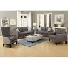 3Pc Polyfiber Sectional Sofas With Nail Head Trim Blue/Gray (Photo 12 of 15)