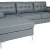 Element Right-Side Chaise Sectional Sofas in Dark Gray Linen and Walnut Legs (Photo 13 of 15)